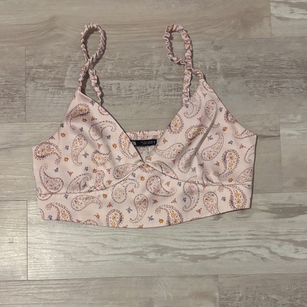 Zara Pink Paisley Camisole Top